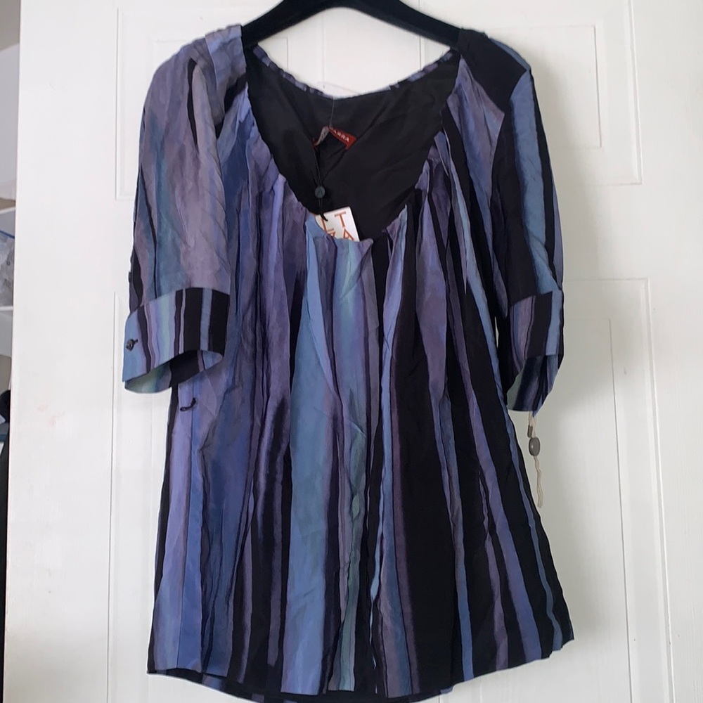 Altuzarra | 100 % silk black blue top size 38